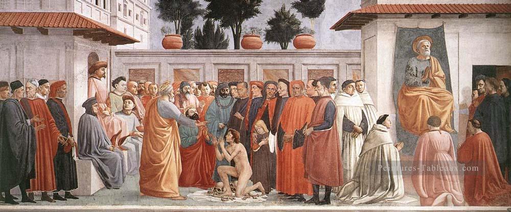 Raising du fils de Théophile et de saint Pierre enchâssé Christianisme Quattrocento Renaissance Masaccio Peintures à l'huile